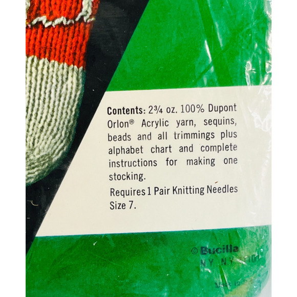 Bucilla Stocking Kit Vintage #7678 Santa in Chimney Jumbo Knitting Christmas NOS - Picture 5 of 5